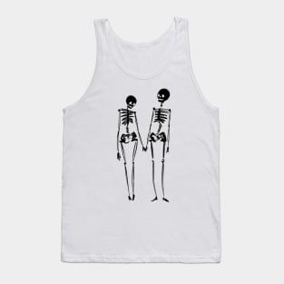 Skeleton in love holding hands Tank Top